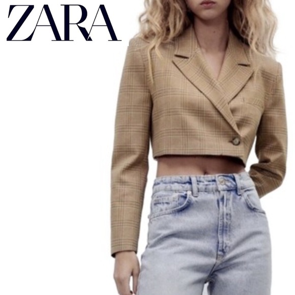 Zara Jackets & Blazers - Zara Cross Over Front Button Cropped Blazer